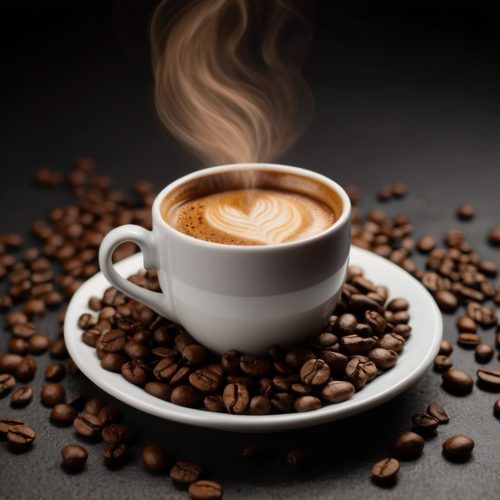 Coffee and coffee grains.