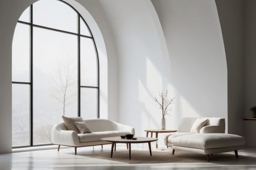 White interior with window.