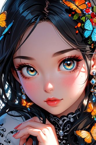 Beautiful girl with big eyes.