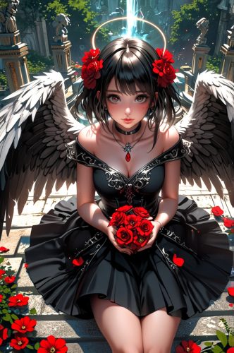Sad black angel.